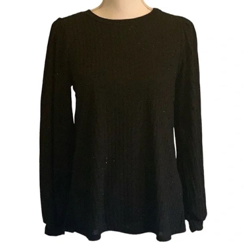 Black Long Sleeve Sparkles Top